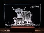 Highland Rinder - Cattle - Schottische Hochlandrinder LED Schild